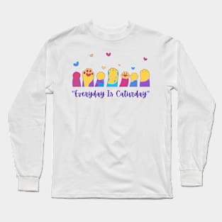 CUTE KITTIES PAW WITH HEARTS Long Sleeve T-Shirt